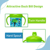 Adore Spazzo Duck Bill/ Hard Spout Sipper with Twin Handle & Hygiene Cap- 250ml- Blue