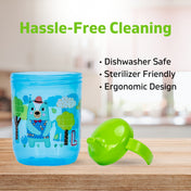 Adore Spazzo Duck Bill/ Hard Spout Sipper with Twin Handle & Hygiene Cap- 250ml- Blue