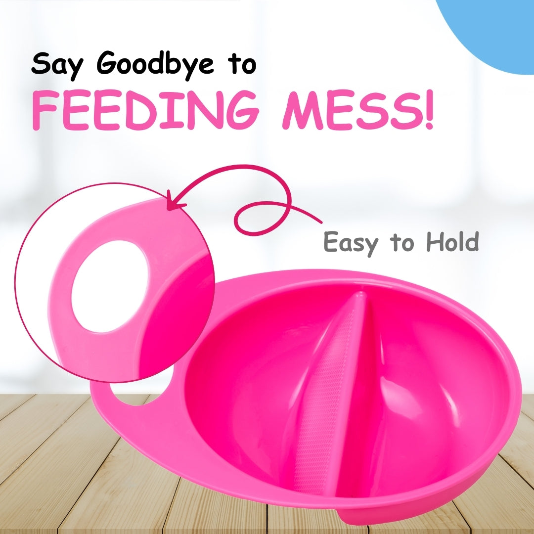 Adore Supper Hero Feeding Bowl with Spoon, Fork & Wooden Masher- Pink