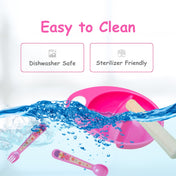 Adore Supper Hero Feeding Bowl with Spoon, Fork & Wooden Masher- Pink