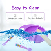 Adore Supper Hero Feeding Bowl with Spoon, Fork & Wooden Masher- Purple