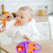 Adore Supper Hero Feeding Bowl with Spoon, Fork & Wooden Masher- Purple