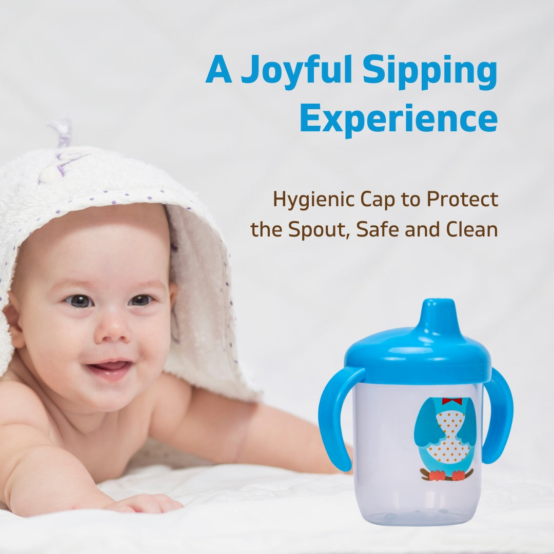 Adore SPINHX Duck Bill/ Hard Spout Sipper with Twin Handle & Hygiene Cap- 250ml- Blue