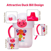 Adore SPINHX Duck Bill/ Hard Spout Sipper with Twin Handle & Hygiene Cap- 250ml- Pink