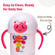 Adore SPINHX Duck Bill/ Hard Spout Sipper with Twin Handle & Hygiene Cap- 250ml- Pink