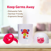 Adore SPINHX Duck Bill/ Hard Spout Sipper with Twin Handle & Hygiene Cap- 250ml- Pink