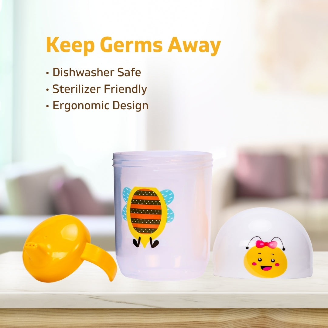 Adore SPINHX Duck Bill/ Hard Spout Sipper with Twin Handle & Hygiene Cap- 250ml- Yellow