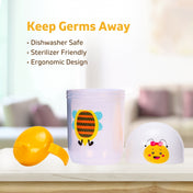 Adore SPINHX Duck Bill/ Hard Spout Sipper with Twin Handle & Hygiene Cap- 250ml- Yellow