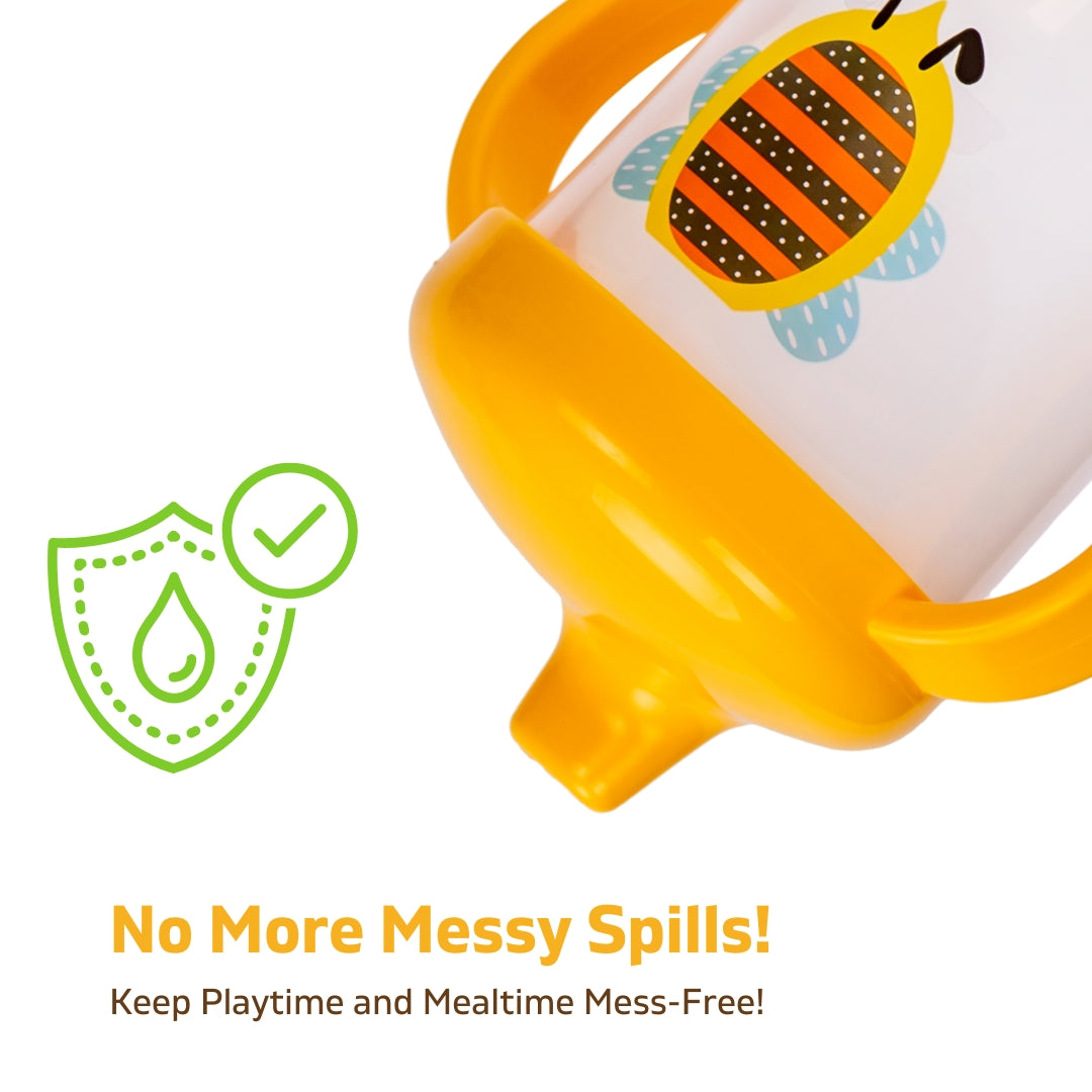 Adore SPINHX Duck Bill/ Hard Spout Sipper with Twin Handle & Hygiene Cap- 250ml- Yellow