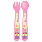Adore Spoozy Baby Spoon & Fork Set- Pink