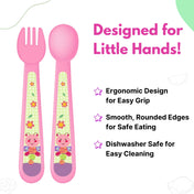 Adore Spoozy Baby Spoon & Fork Set- Pink