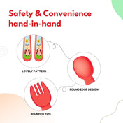 Adore Spoozy Baby Spoon & Fork Set- Red