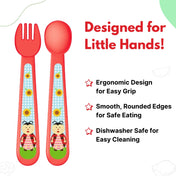 Adore Spoozy Baby Spoon & Fork Set- Red