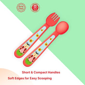 Adore Spoozy Baby Spoon & Fork Set- Red