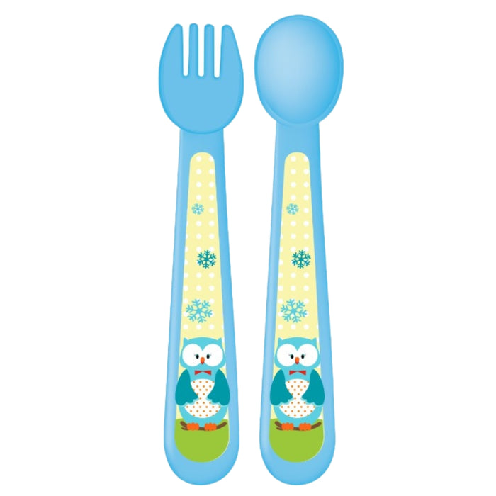 Adore Spoozy Baby Spoon & Fork Set- Blue