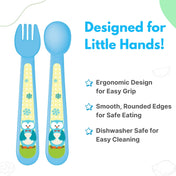 Adore Spoozy Baby Spoon & Fork Set- Blue