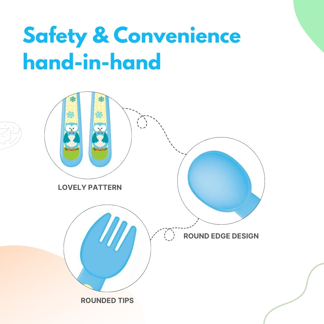 Adore Spoozy Baby Spoon & Fork Set- Blue