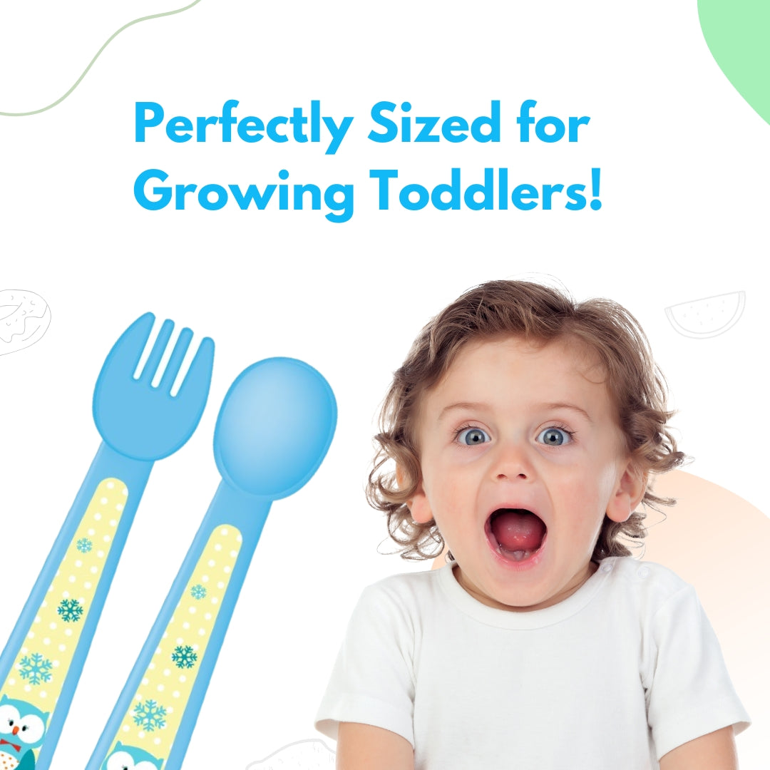 Adore Spoozy Baby Spoon & Fork Set- Blue