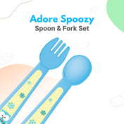 Adore Spoozy Baby Spoon & Fork Set- Blue