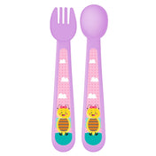 Adore Spoozy Baby Spoon & Fork Set- Purple