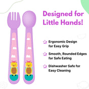 Adore Spoozy Baby Spoon & Fork Set- Purple