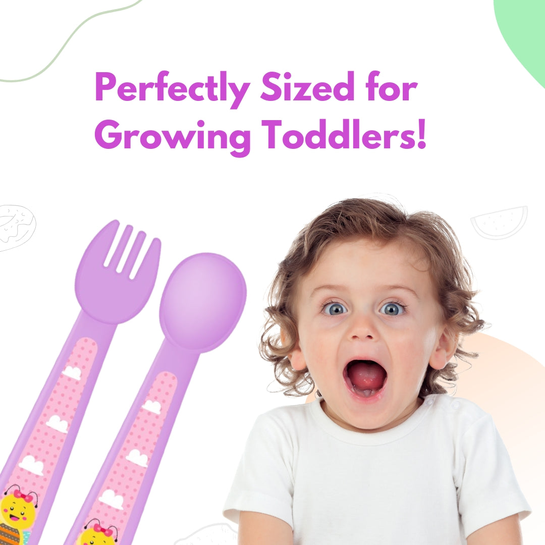Adore Spoozy Baby Spoon & Fork Set- Purple
