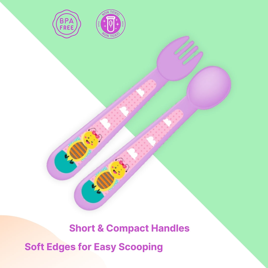 Adore Spoozy Baby Spoon & Fork Set- Purple