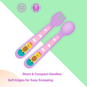 Adore Spoozy Baby Spoon & Fork Set- Purple