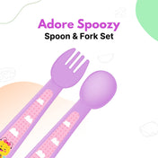 Adore Spoozy Baby Spoon & Fork Set- Purple