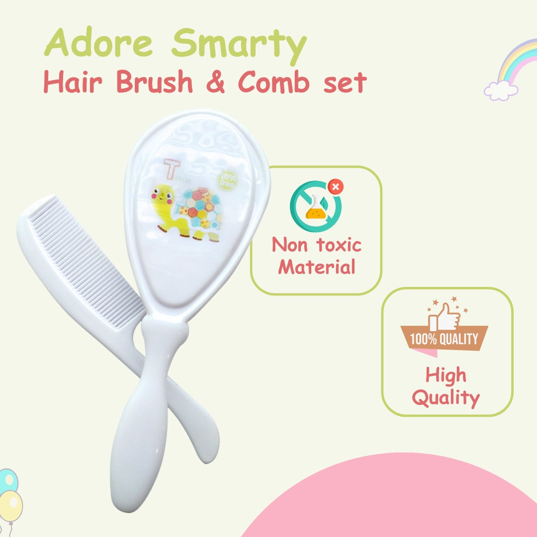 Adore Smarty Baby Hair Brush & Comb Set- Green Turtle
