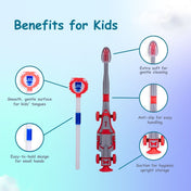 Adore Wroom F1 Car Theme Toothbrush with Moomba Tongue Cleaner- Pack of 2 Red