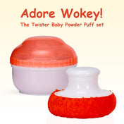 Adore Wokey! The Twist to Open Powder Puff Case set- Orange