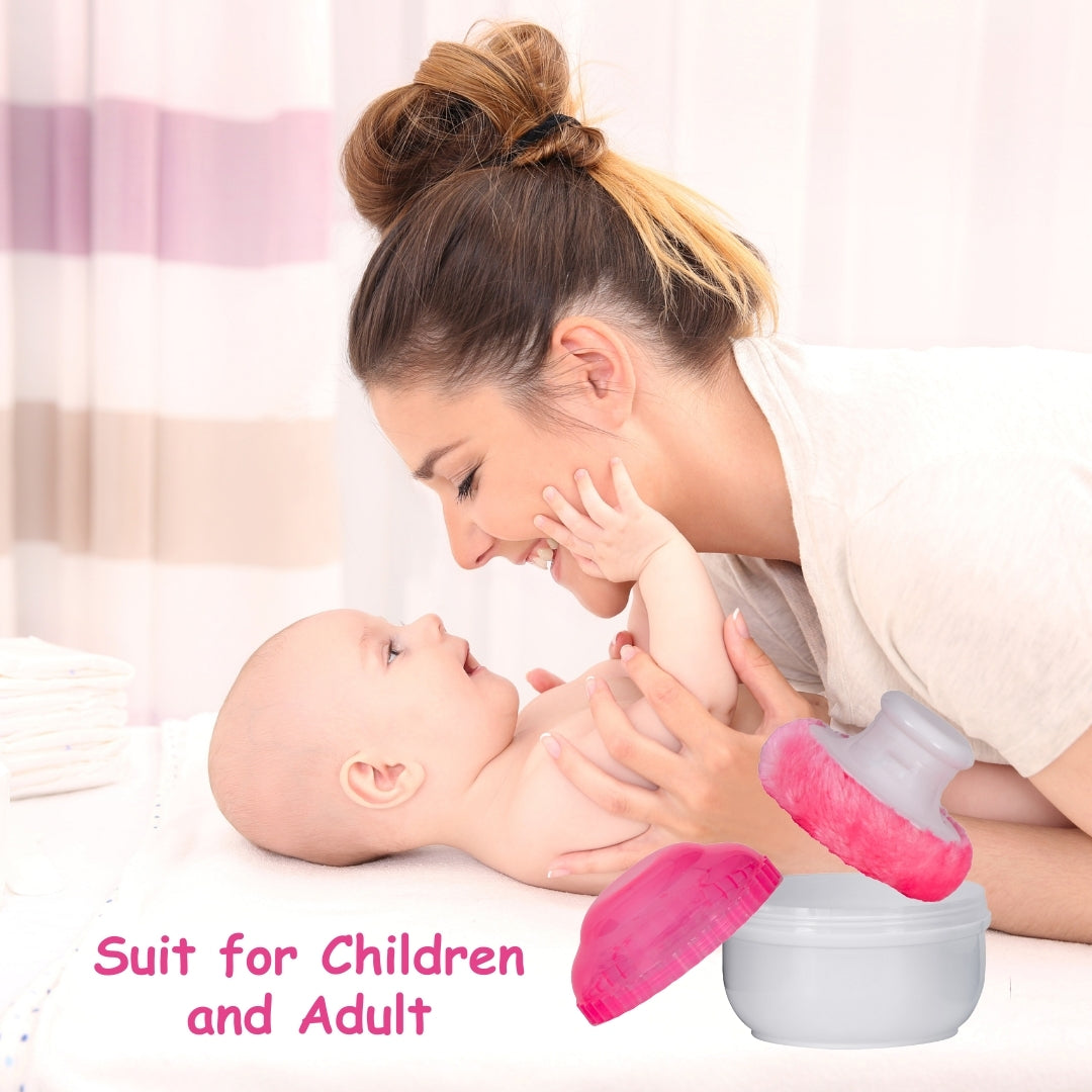 Adore Wokey! The Twist to Open Powder Puff Case set- Pink