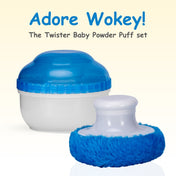 Adore Wokey! The Twist to Open Powder Puff Case set- Blue