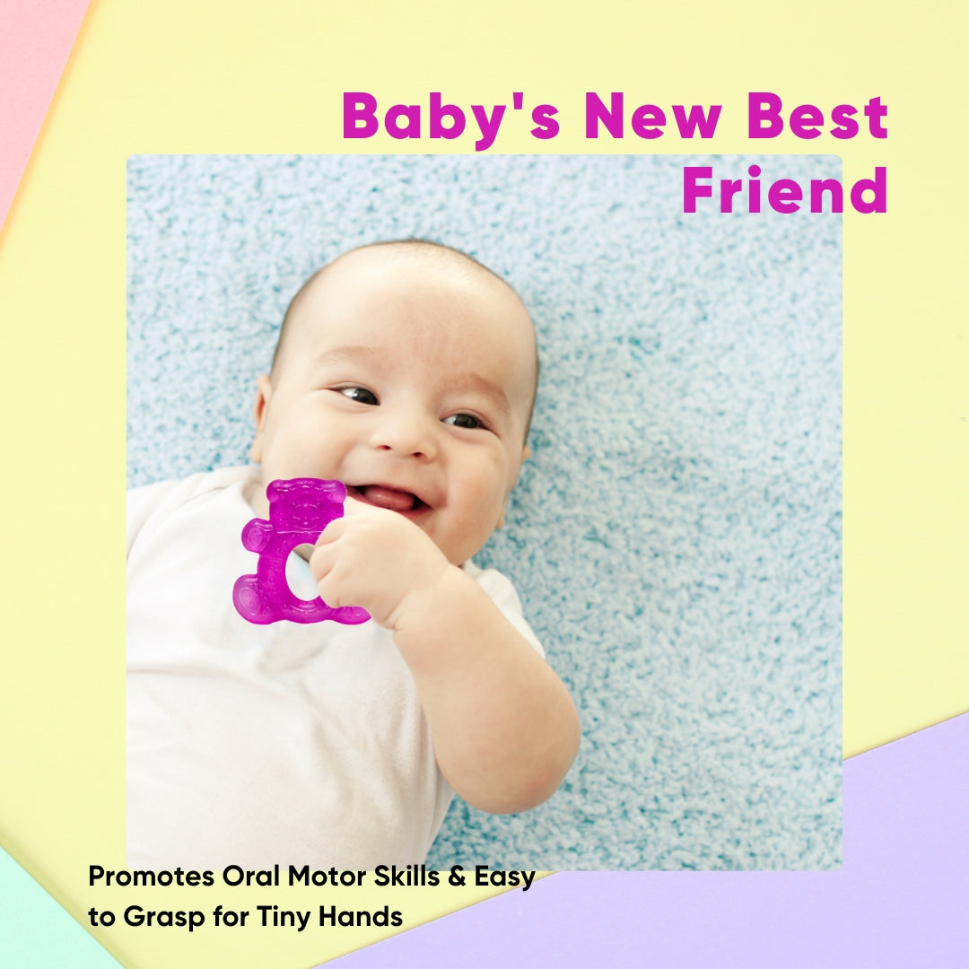 Adore Luscious Water Filled Teether- Bear- Pack of 2- Multicolor