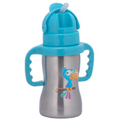 Adore Gracious! Stainless Steel Straw Sipper with Twin Handle 290ml- Blue Toucan