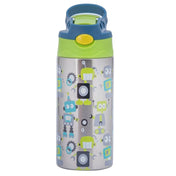 Adore Helios! Double Wall Insulated Stainless Steel Sipper 350ml - Green Robo