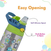 Adore Helios! Double Wall Insulated Stainless Steel Sipper 350ml - Green Robo