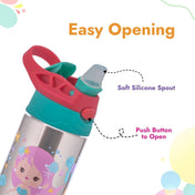 Adore Helios! Double Wall Insulated Stainless Steel Sipper 350ml- Pink Mermaid