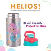 Adore Helios! Double Wall Insulated Stainless Steel Sipper 350ml- Pink Mermaid
