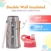 Adore Helios! Double Wall Insulated Stainless Steel Sipper 350ml- Purple Unicorn