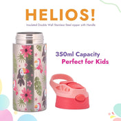 Adore Helios! Double Wall Insulated Stainless Steel Sipper 350ml- Pink Birds