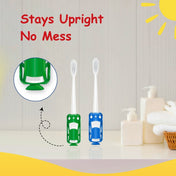 Adore Zoom! Kids Racking Theme Toothbrush with Suction Base- Pack of 4- Multicolor