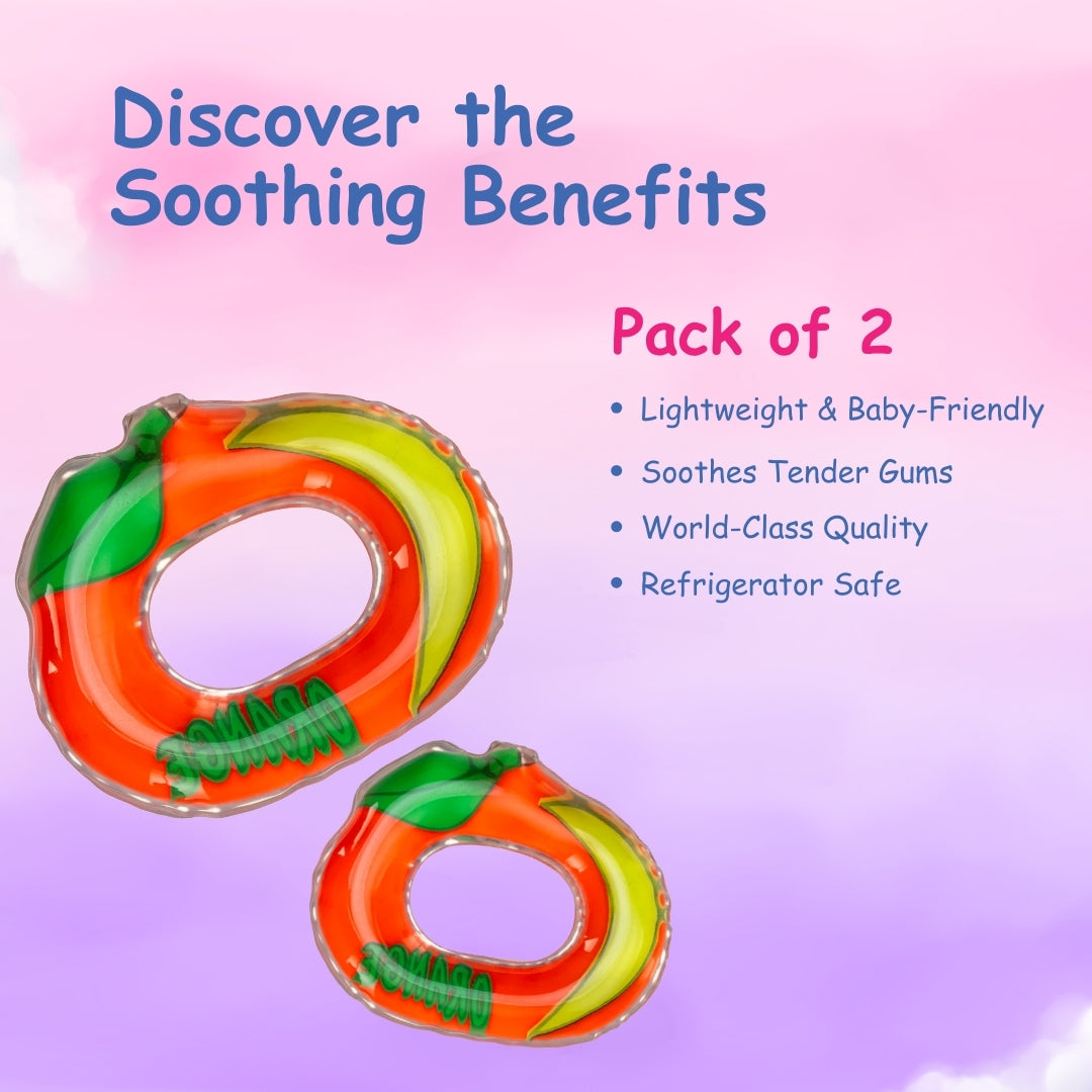 Adore Crave Water Filled Teethers- Orange- Pack of 2