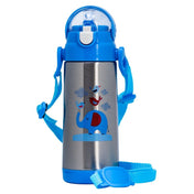 Adore Lucido Double Wall insulated Straw Sipper with Adjustable Strap - 350ml Blue