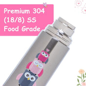 Adore Lucido Double Wall insulated Straw Sipper with Adjustable Strap - 350ml Pink