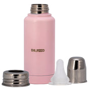 Adore Dr. Feed D1 Stainless Steel Double Wall Insulated Feeding Bottle with Anti- Colic Teat 300ml Pink