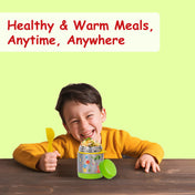 Adore Rabbito - The Stainless Steel Insulated Food jar with Spork- 350ml - Green