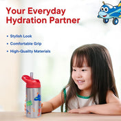 Adore Lumina- The Premium Stainless Steel Straw Sipper- Red 550ml