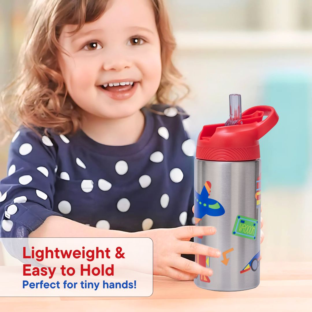 Adore Lumina- The Premium Stainless Steel Straw Sipper- Red 550ml